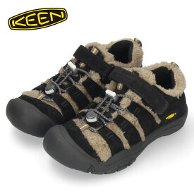【P2倍★スーパーセール】 キーン スニーカー キッズ ニューポート 子供靴 サンダル 男の子 女の子 黒 ボアサンダル KEEN NEWPORT SHOE 1026625 Tps Big Foot Gold ブラック ボア もこもこ コンフォート アウトドア