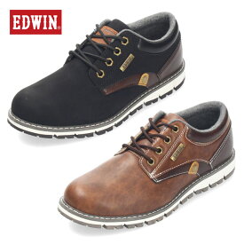 エドウィン EDWIN メンズ スニーカー 防水 防滑 ブラック ブラウン 黒 茶色 カジュアルシューズ 幅広 靴 EDW-7980