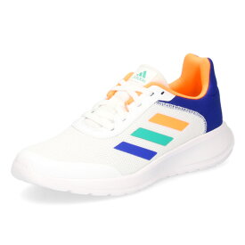 アディダス キッズ スニーカー 子供靴 adidas TENSAUR RUN 2.0 K H06382 ホワイト オレンジ ブルー ランニングシューズ 子供 靴