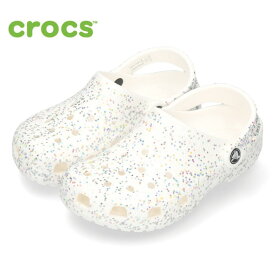 クロックス サンダル キッズ crocs 女の子 ラメ きらきら 白 クラシック スターリー グリッター クロッグ CLASSIC STARRY GLITTER CLOG 208619 ホワイト 軽量 子供靴