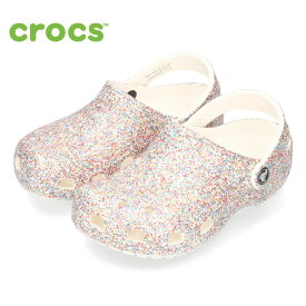 クロックス サンダル キッズ crocs 女の子 ラメ きらきら 白 クラシック スプリンクル グリッター クロッグ CLASSIC SPRINKLE GLITTER CLOG 208574 マルチ 軽量 子供靴