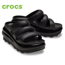 【楽天SS限定！5％オフCP】クロックス サンダル 厚底 レディース crocs ブラック 黒 ギャラクシー パープル メガ クラッシュ トリプル ストラップ 209842 履きやすい ふわふわストラップ