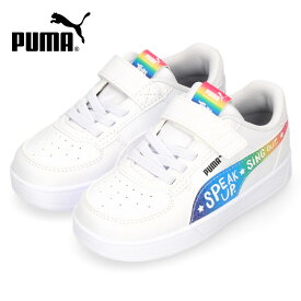 プーマ スニーカー キッズ 白 ベビー 女の子 男の子 子ども 子供靴 ホワイト ベルクロ PUMA ケーブン 2.0 トローズ 396536 01