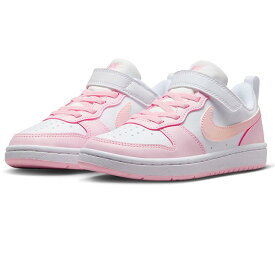 ナイキ キッズ スニーカー NIKE コート ボロー LOW リクラフト ピンク マジックテープ ジュニア シューズ 子供靴 DV5457-105