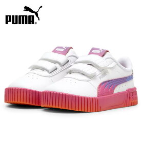 プーマ キッズ ベビー スニーカー キャリーナ 2.0 トロールズ ホワイト 白 マジックテープ コラボ ローカット PUMA 396539 靴