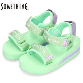 サムシング キッズ ジュニア サンダル ガールズ SOMETHING SOM-3164 エドウィン ミント パープル ブラック 女の子 靴 子供