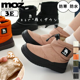 ＼3960円！クーポン配布中／moz モズ ブーツ あったか レディース 防水 3E 歩きやすい 疲れない 撥水 ウィンターブーツ ショートブーツ スノーブーツ スノトレ 227001 黒 ブラック 幅広 靴 シューズ 北欧 ブランド