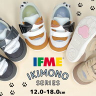 【ポイント2倍】 イフミー ベビーシューズ キッズ ねこちゃん スニーカー ベルクロ ワンベルト 子ども靴 …