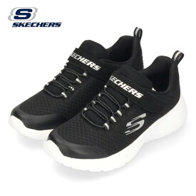 【マラソン限定クーポンで5%オフ】キッズ スニーカー スケッチャーズ 軽量 衝撃吸収 通学 ベルクロ SKECHERS DYNAMIGHT-RALLY RACER 81301-BLK ブラック ガールズ 子供靴 靴