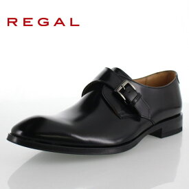 REGAL リーガル 靴 メンズ 813R AL B 本革 ビジネスシューズ モンクストラップ 2E ブラック 紳士靴 日本製