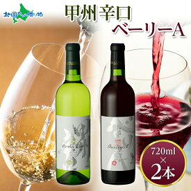 甲州辛口・ベーリーA 2本セット 720ml モンデ酒造 白ワイン 赤ワイン 酒 果実酒 贈り物 贈答 ギフト プレゼント 晩酌 宅飲み 家飲み 甲州 マスカットベーリーA 送料無料 ワイン 父の日ギフト お酒 父の日 プレゼント 山梨県 笛吹市