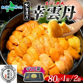 幸雲丹ギフト箱入り(80g 1箱/2箱)世壱屋ムラサキウニ 北海道産 幸福雲丹 うに 国産 ウニ 紫雲丹 送料無料 お歳暮ギフト うに丼 お取り寄せグルメ 海鮮丼 お土産 北海道土産 海産物 御歳暮ギフト 食べ物 誕生日プレゼント お正月 年末年始 北国からの贈り物 産直ギフト