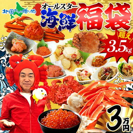 海鮮オールスター福袋3万円 (総額4万8000円相当が37％OFF！豪華12品) 北海道海鮮セット ズワイガニ姿 ズワイガニ足 毛蟹 花咲蟹 いくら 魚卵 松前漬け 海鮮福袋 2026福袋 カニ ギフト お取り寄せ グルメ 送料無料 ごちそう オードブル 北国からの贈り物 産直ギフト