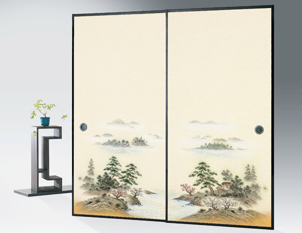 楽天市場】織物ふすま紙 LO-907 ２枚１組 山水 : 襖（ふすま）・掛け軸