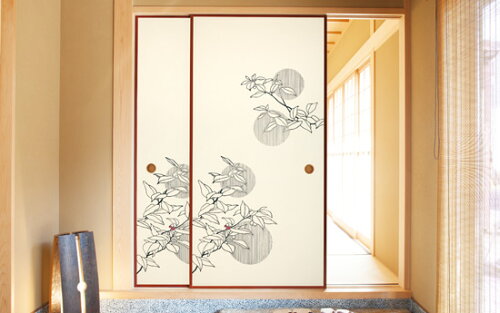 楽天市場 レトロふすま紙 870 おしゃれ 新感覚襖紙 販売 張替え 洋風 モダン 襖 ふすま 掛け軸屋 和紙苑