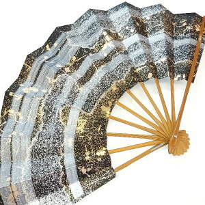 【高級舞踊扇子 NM-2071】 男物舞踊扇子全長30.5cm 茶骨黒 金 銀 箔 切箔数量限定 在庫限り お買得 送料無料