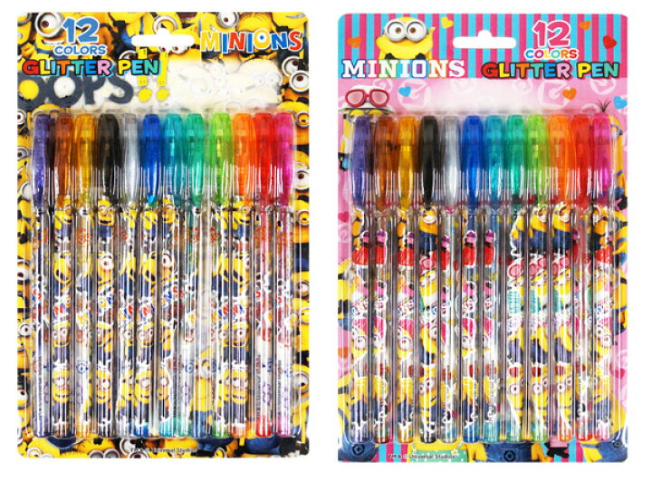 楽天市場】【24個セット】ミニオンズ グリッターペン12色セット 