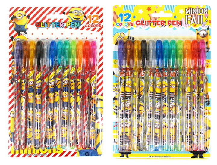 楽天市場】【24個セット】ミニオンズ グリッターペン12色セット 