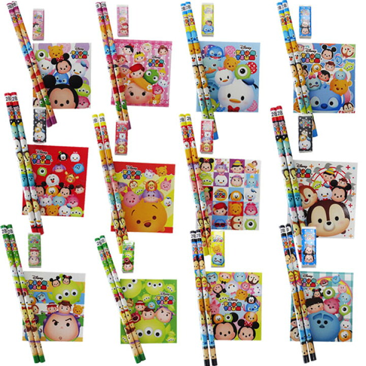 楽天市場 25個セット ディズニーかわいい4点文具セット2 文具セット セット キャラクター ツムツム柄 文房具 ディズニー グッズ 鉛筆 ノート 消しゴム 景品 縁日 お祭 夏祭り 保育園 幼稚園 子供会 キャラクター 男の子 女の子 入学 入園 卒園 卒業 子供 子ども