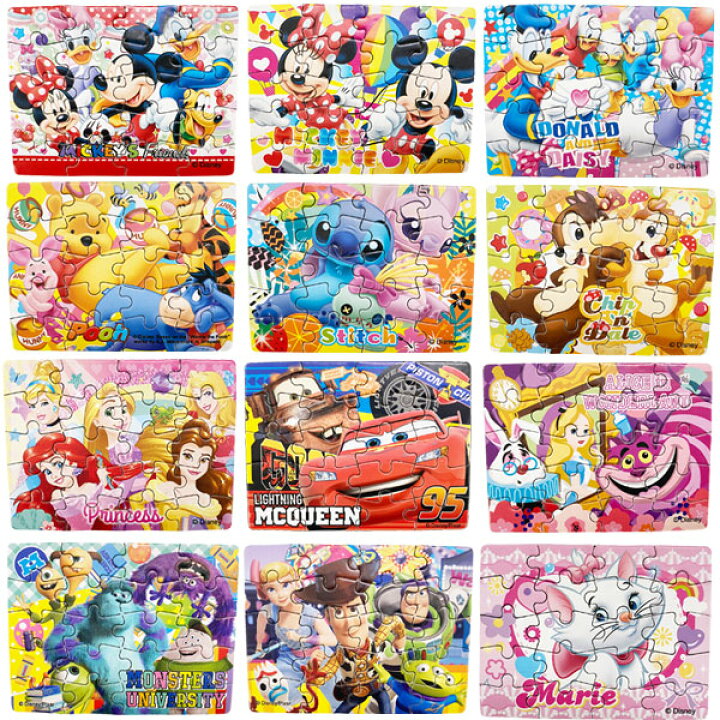楽天市場 36個セット ディズニーミニパズルp ピース キャラクター ミッキーマウス ミニーマウス チップ デール トイストーリー シンデレラ 知育 知育玩具 合わせる 縁日 子ども会 幼稚園 保育園 町内会 お祭り お祭り問屋 ランチ景品 ネットｄｅ縁日 わっしょい村