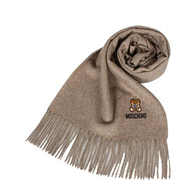 MOSCHINO MUFFLER モスキーノ マフラー レディース メンズ ブラック ホワイト グレー チャコールグレー ベージュ ブラウン レッド 黒 白 50124 M5293