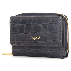 Ungrid �A���O���b�h �}�b�h �N���R �~�j �E�H���b�g ���z �O�܂� ���f�B�[�X MAD CROCO MINI WALLET ���E���h�t�@�X�i�[ �u���b�N �A�C�{���[ �O���[ �J�[�L �u���E�� �L������ ���C�� �u���[ �I��