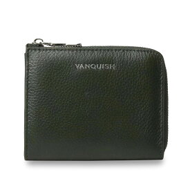 【最大1000円OFFクーポン】 VANQUISH MINI WALLET ヴァンキッシュ ミニ財布 小銭入れ コインケース メンズ 本革 L字ファスナー ブラック ネイビー ダーク グリーン 黒 43530