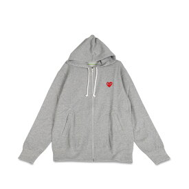 【最大1000円OFFクーポン】 PLAY COMME des GARCONS RED HEART PLAY ZIP HOODED SWEATSHIRT プレイ コムデギャルソン パーカー スウェット フーディー メンズ ジップアップ グレー T168