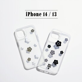 【最大1000円OFFクーポン】 MARY QUANT マリークヮント iPhone 14 13 スマホケース 携帯 アイフォン RANDOM DAISY HYBRID CLEAR CASE レディース クリア 透明 マリクワ ブラック ホワイト 黒 白 IP14-MQ11-12