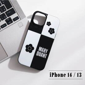 MARY QUANT マリークヮント iPhone 14 13 スマホケース 携帯 アイフォン MONOTONE DESIGN HYBRID CLEAR CASE レディース マリクワ ブラック 黒 IP14-MQ13