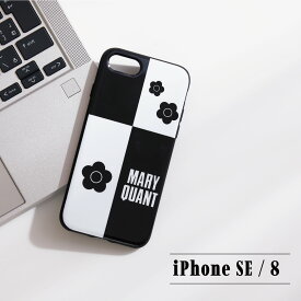 MARY QUANT マリークヮント iPhone SE 8 スマホケース 携帯 アイフォン 第3 第2世代 MONOTONE DESIGN HYBRID CLEAR CASE レディース マリクワ ブラック 黒 IPSE-MQ15