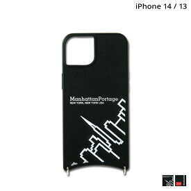 Manhattan Portage PU LEATHER SLING CASE LOGO マンハッタンポーテージ iPhone 14 iPhone 13 スマホケース 携帯 アイフォン メンズ レディース ブラック 黒 14-SLING 【 ネコポス可 】