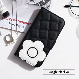 MARY QUANT マリークヮント Google Pixel 7a ケース 手帳型 カバー スマホケース スマートフォン 携帯 デイジー DAISY PACH PU QUILT Leather Book Type Case レディース マリークワント マリクワ ブラック ブラウン 黒 GP7A-MQ01-02