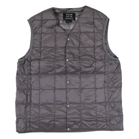 【最大1000円OFFクーポン】 TAION V NECK BUTTON DOWN VEST タイオン インナーダウン ベスト アウター メンズ ベーシック Vネックボタン 防寒 ブラック グレー ネイビー ベージュ 黒 001