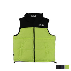 FIRST DOWN BUBBLE DOWN VEST MICROFT �t�@�[�X�g�_�E�� �x�X�g �_�E���x�X�g �A�E�^�[ �o�u�� �}�C�N�����g �����Y �h�� ���o�[�V�u�� �u���b�N �l�C�r�[ �C�G���[ �� F542002