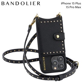 BANDOLIER NICOLE MAGSAFE BLACK/GOLD バンドリヤー iPhone15 Plus iPhone 15 Pro Max スマホケース スマホショルダー 携帯 アイフォン ニコル マグセーフ ブラックゴールド メンズ レディース ブラック 黒 18NIC
