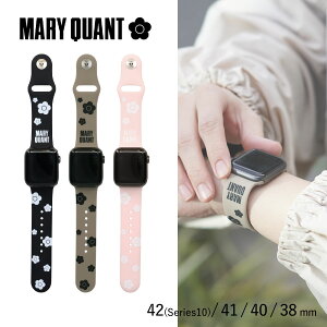 MARY QUANT SILICONE WATCH BAND �}���[�N�����g �A�b�v���E�H�b�`�o���h �x���g �ւ� ���f�B�[�X �}���N�� Apple Watch Series 10 42mm 41mm 40mm 38mm �V���R�� ���� ������� �u���b�N �x�[�W�� �s���N �� �y��