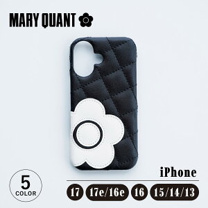 MARY QUANT DAISY PATCH QUILT SHELL CASE �}���[�N�����g iPhone17 iPhone17e 16 16e 16 15 14 13 �P�[�X �X�}�z�P�[�X �f�C�W�[ �p�b�`�L���g �V�F�� ���f�B�[�X �}���N�� �A�C�t�H�� �u���b�N �u���E�� ��