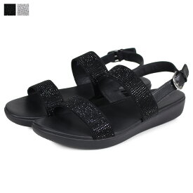 【最大1000円OFFクーポン】 FitFlop BARRA CRYSTALLED フィットフロップ サンダル ストラップサンダル バーラ レディース ブラック シルバー 黒 Q94