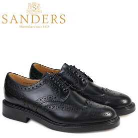 【最大1000円OFFクーポン】 SANDERS FAKENHAM サンダース ミリタリー オックスフォード シューズ ウイングチップ メンズ ビジネス ブラック 9317B