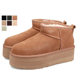 【最大1000円OFFクーポン】 UGG CLASSIC ULTRA MINI PLATFORM アグ プラットフォーム ムートンブーツ クラシック ウルトラ ミニ レディース 厚底 ブラック グレー ブラウン 黒 1135092