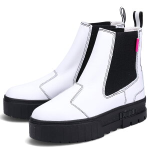 PUMA MAYZE CHELSEA POP WNS プーマ メイズ チェルシー ポップ ウィメンズ サイドゴアブーツ レディース 厚底 ホワイト 白 384549-01