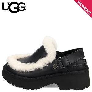 �y�ő�1000�~OFF�N�[�|�����s���z UGG ESMEE LEATHER CLOG �A�O �T���_�� �N���b�O�T���_�� �T�{ ���f�B�[�X ���� �u���b�N �� 1171507