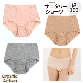 オーガニックコットン ショーツ 下着【 サニタリーショーツ すっぽり 】 105101 Leaf Cube Organic プレショーツP オーガニック コットン 綿 綿100% サニタリー 生理用 軽失禁 ショーツ 防水 日本製 敏感肌 ピンク グレー ブラウン