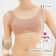 オーガニックコットン ブラジャー ハーフトップ LLサイズ 106155-1 / Leaf Cube Organic エチュールブラ …