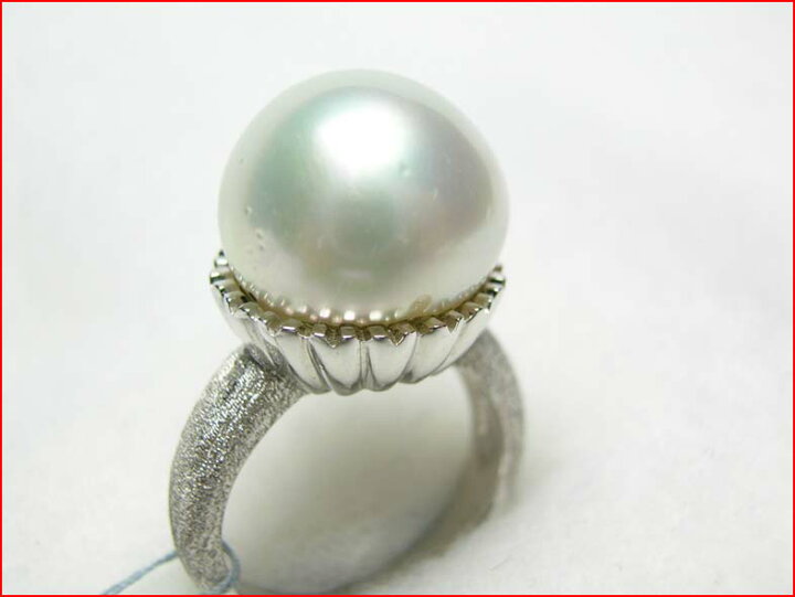 317 テリ8 白蝶真珠 9号ベース シルバー999 本真珠 パールリング 楽天 