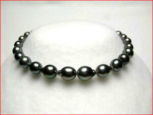 テリあり タヒチ黒真珠 バロックパールネックレス 【tokai1106sale】