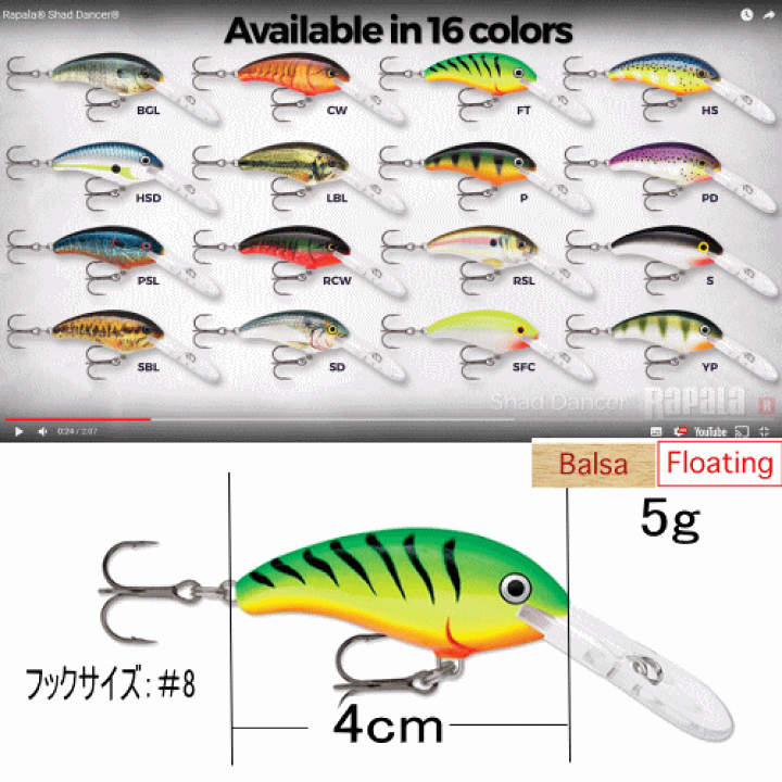 ラパラ 楽天市場】ラパラ シャッドダンサー04SilverFlash