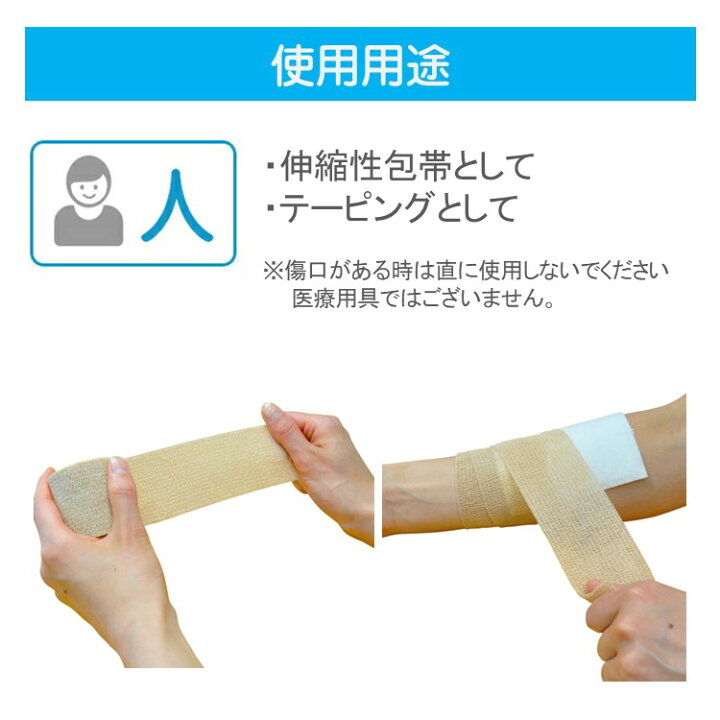 楽天市場】自着性テープ 伸縮包帯 50mm×4.5m ラテックスフリー 