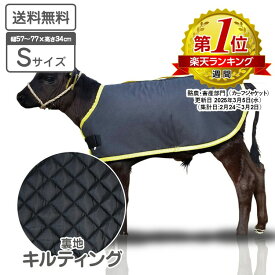 仔牛の防寒具 カーフジャケット CF Sサイズ キルティング仕様 適合体重30～40kg（目安）表生地 撥水加工 子牛用 防寒対策 仔牛 畜産 酪農 低体温 体調管理 黒毛和牛 和牛 飼養管理 冬対策 牛飼い 畜産農家 【送料無料】